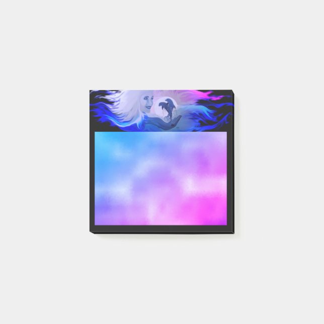 Delfiner i Moonligh Post-it Block (Framsida)