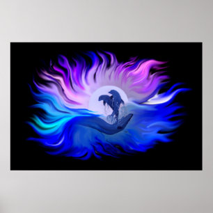 Delfiner i Moonligh Poster