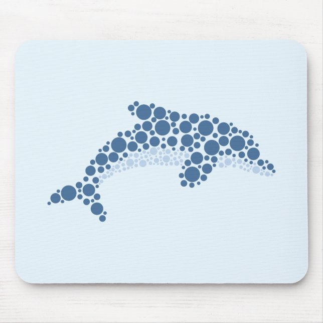 Delfiner i punkter musmatta (Framsidan)