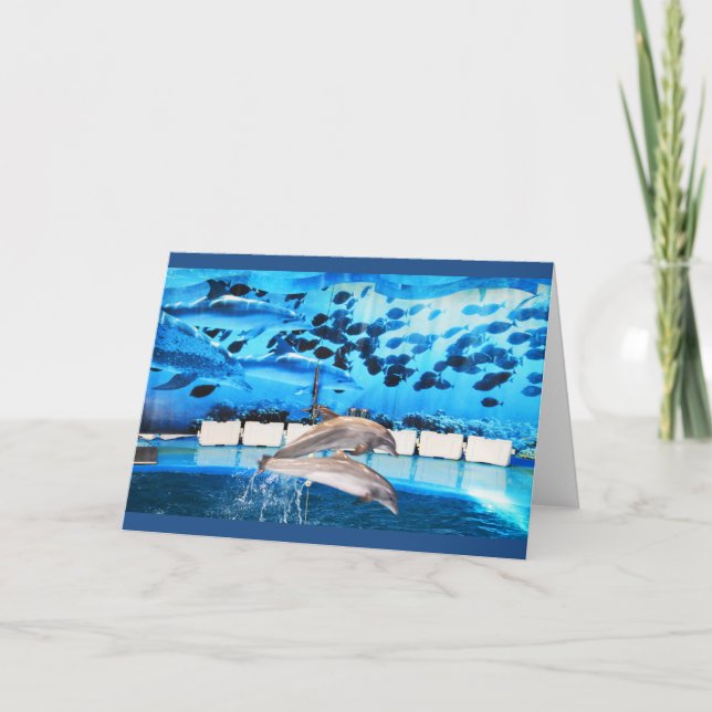 Delfiner i rörelse helgkort (Framsida)