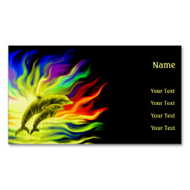 Delfiner i solskenan magnetiska visitkort