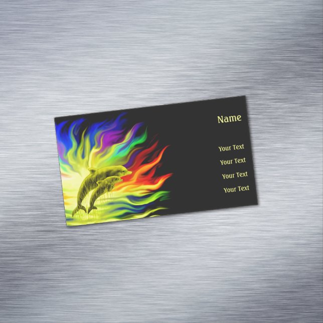 Delfiner i solskenan magnetiska visitkort (In Situ)