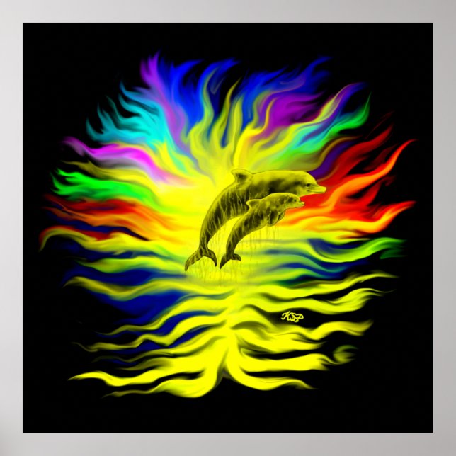 Delfiner i Sunshine Poster (Framsidan)