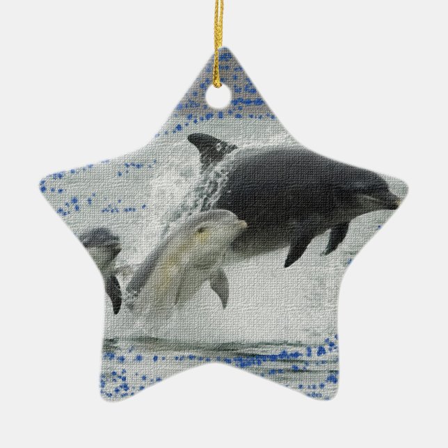 Delfiner Julgransprydnad Keramik (Framsidan)