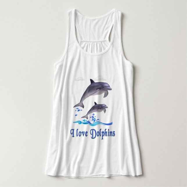 Delfiner Linne Med Racerback (Design framsida)