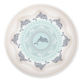 Delfiner Mandala Ljusblå Taupe Knopp