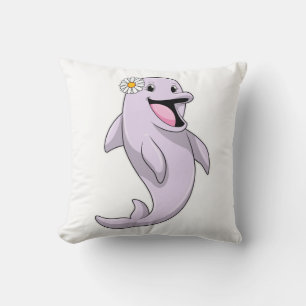 Delfiner med Daisy Flower Kudde