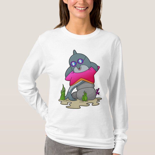 Delfiner med glasögon t shirt (Framsida)
