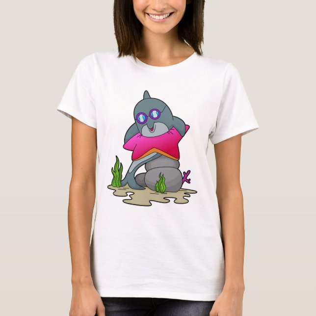 Delfiner med glasögon t shirt (Framsida)