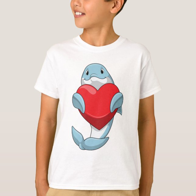 Delfiner med hjärta t shirt (Framsida)