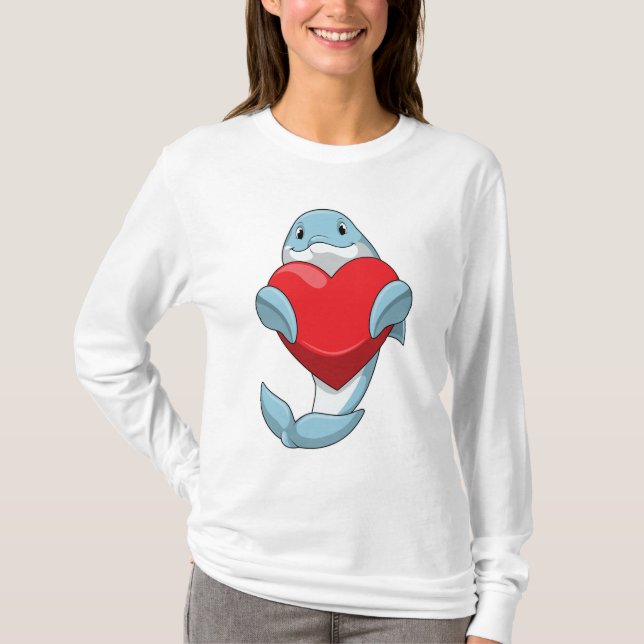 Delfiner med hjärta t shirt (Framsida)