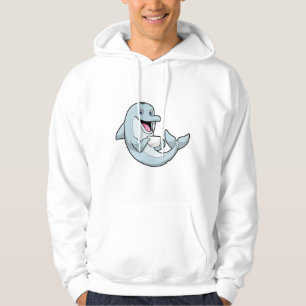 Delfiner med Kopp i kaffe Hoodie