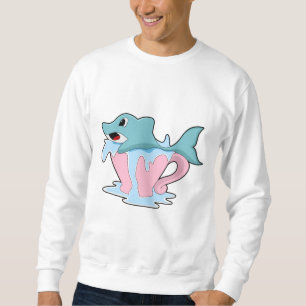Delfiner med Kopp i Vatten.PNG Lång Ärmad Tröja