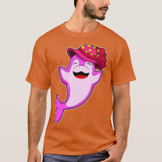 Delfiner med rött fett t shirt