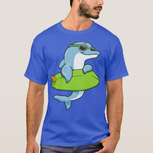 Delfiner med solglasögon som surfare med yfboard 2 t shirt