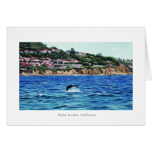 Delfiner nära Palos Verdes Hälsningskort (Framsidan Horizontal)
