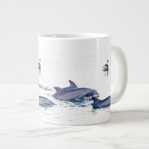 Delfiner och pelican Jumbo Mugg
