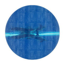 Delfiner och reflektion, blå hav