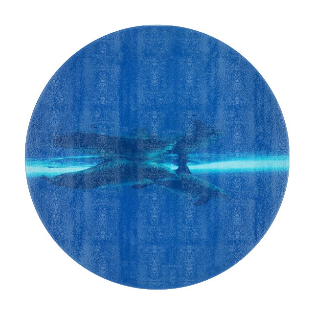 Delfiner och reflektion, blå hav (Framsidan)