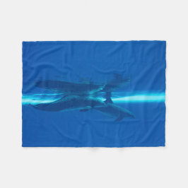 Delfiner och reflektioner fleecefilt