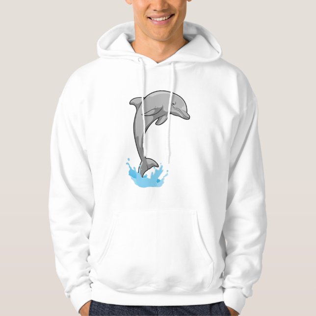 Delfiner över Vatten Hoodie (Framsida)