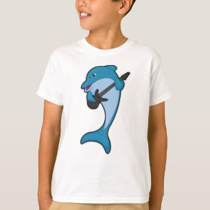 Delfiner på Music med Guitar T Shirt