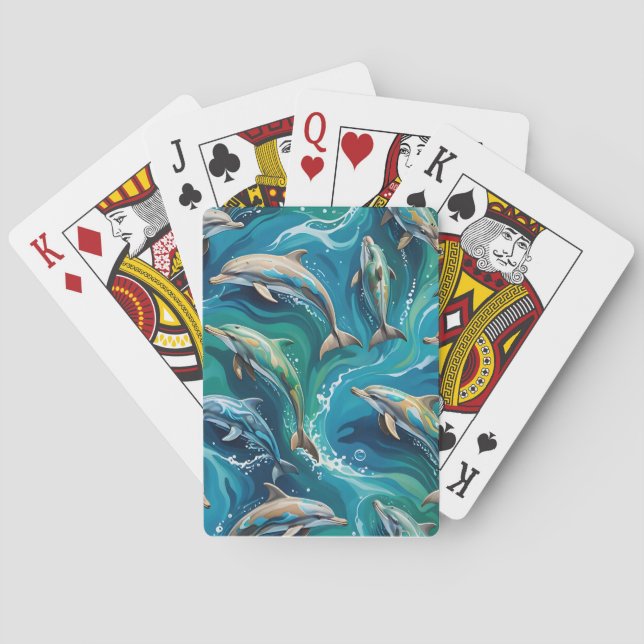 Delfiner simmar  casinokort (Baksidan)