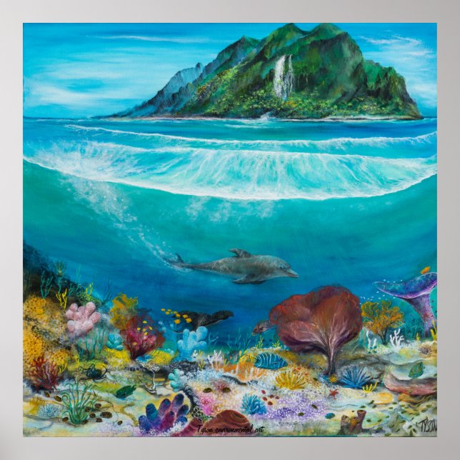 Delfiner skrivs ut på poster (Framsidan)