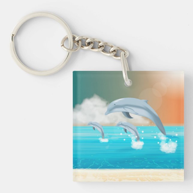 Delfiner som bryter i havet (Framsidan)