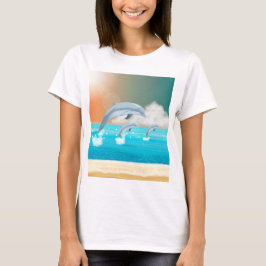 Delfiner som bryter i havet t shirt