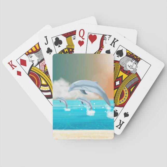 delfiner som bryter vattenytan i havet casinokort (Baksidan)