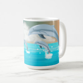 delfiner som bryter vattenytan i havet kaffemugg