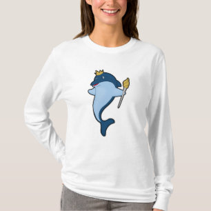 Delfiner som Kung med personal och Krona T Shirt