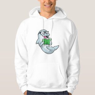 Delfiner som Nerd med glasögon och Bok Hoodie