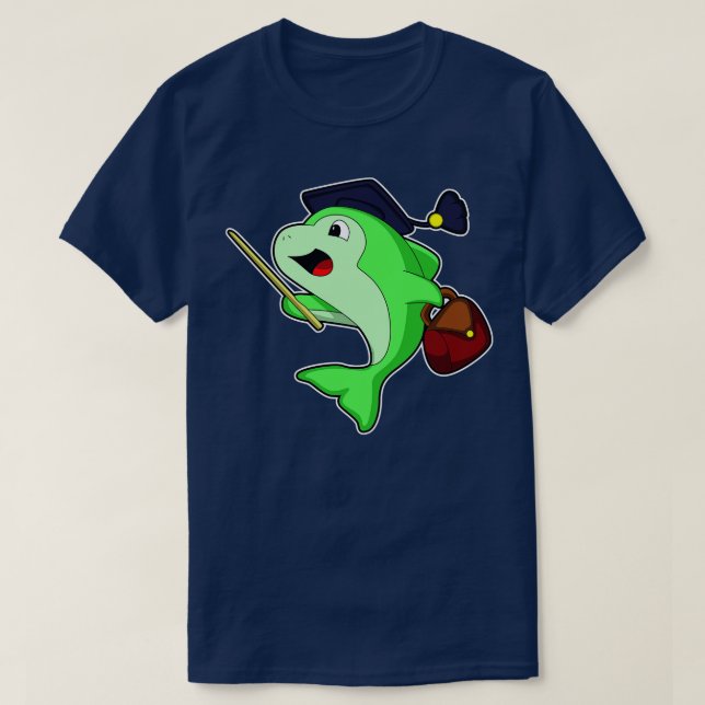 Delfiner som professor med Bag Pointer T Shirt (Design framsida)