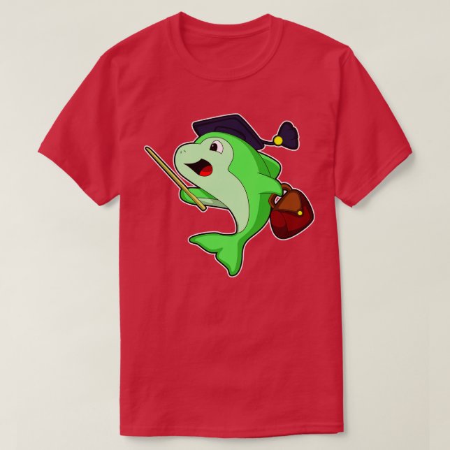 Delfiner som professor med Bag Pointer T Shirt (Design framsida)