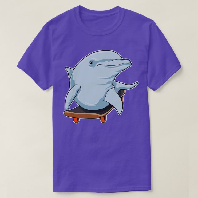Delfiner som Skater med Skateboard 3 T Shirt (Design framsida)
