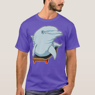 Delfiner som Skater med Skateboard 3 T Shirt