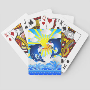 Delfiner som spelar i Sol Casinokort