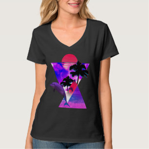 Delfiner som uppträder i Sunset Sea T Shirt