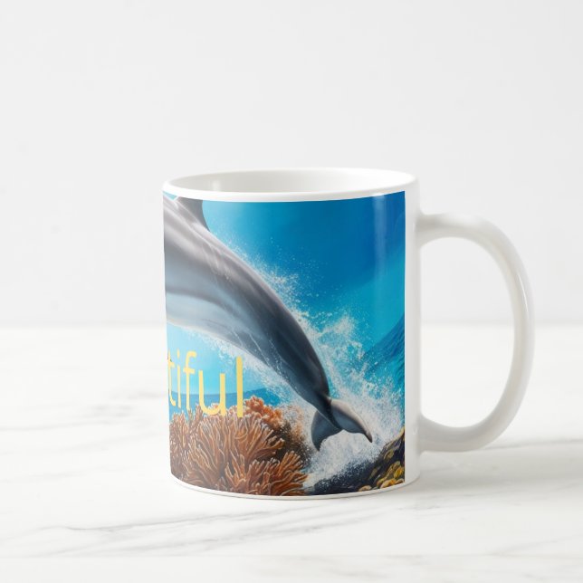 Delfiner till havs kaffemugg (Höger)