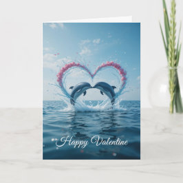 Delfiner Valentines Tropisk Kärlek Hjärtat Havet Helgkort