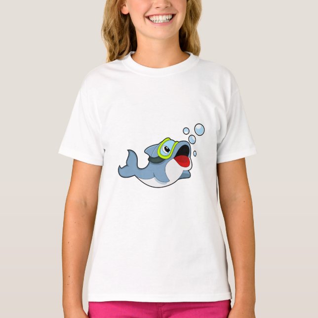 Delfiner vid dykning med Vatten bubbles.PNG T Shirt (Framsida)