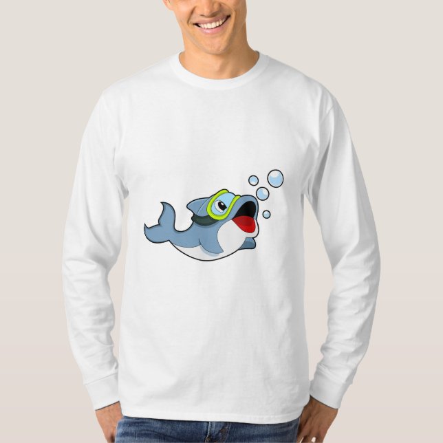 Delfiner vid dykning med Vatten bubbles.PNG T Shirt (Framsida)