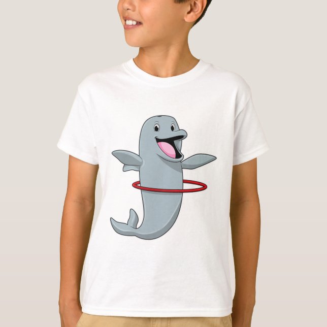 Delfiner vid Endurance-träning med Fitness däck.p T Shirt (Framsida)