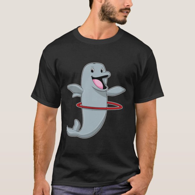 Delfiner vid Endurance-träning med Fitness däck.p T Shirt (Framsida)
