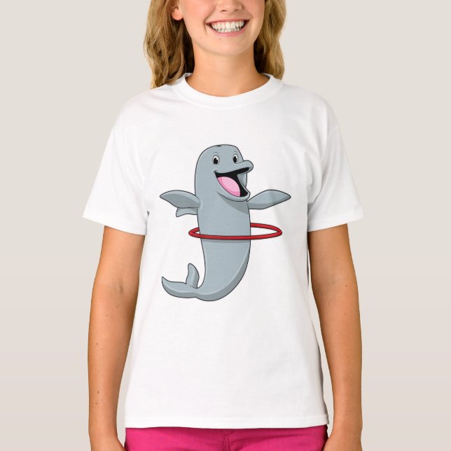 Delfiner vid Endurance-träning med Fitness däck.p T Shirt (Framsida)