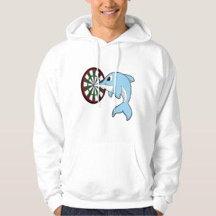 Delfiner vid mörka punkter med Dartboard Hoodie