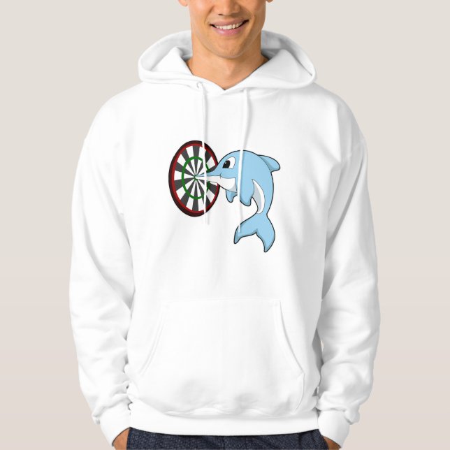 Delfiner vid mörka punkter med Dartboard Hoodie (Framsida)