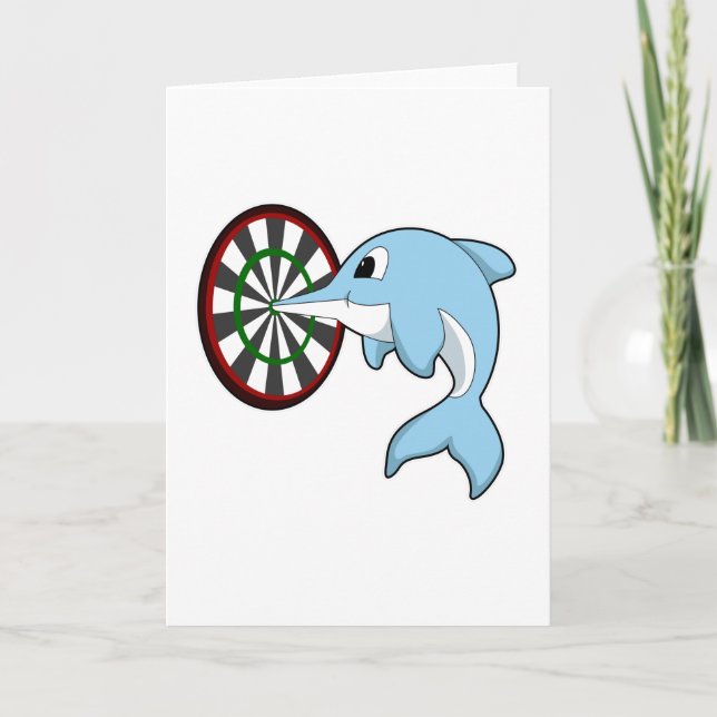 Delfiner vid mörka punkter med Dartboard Kort (Framsida)